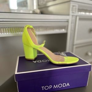 Diamond Neon Pink & Yellow Heels